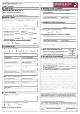 Residential Rental Application Form