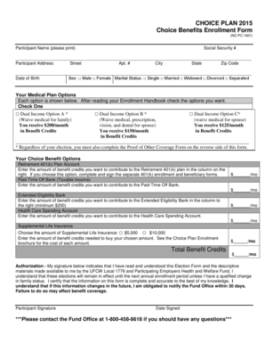 Choice Benefits Enrollment Form