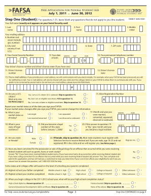 Free Application for Federal Student Aid (FAFSA)