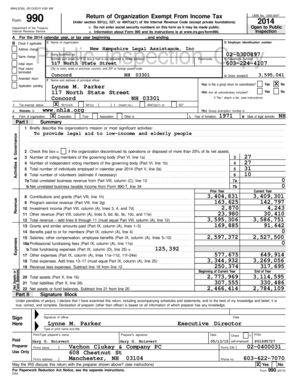 Form 990 2014 Tax Exempt Organization Return