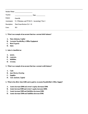 Accounting form example - accounting 1 final exam