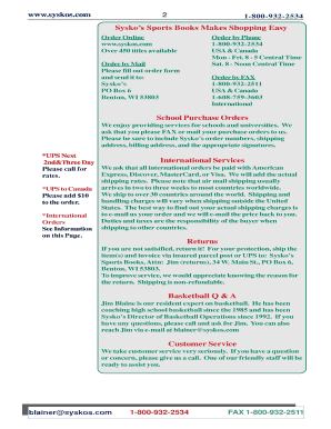 Sports Books Order Form