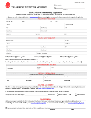 2015 Architect Membership Application