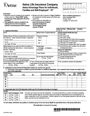 Aetna Advantage Plans Application