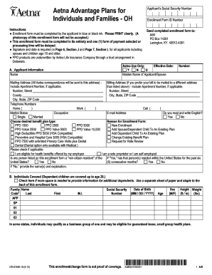 Aetna Advantage Plans Enrollment Form