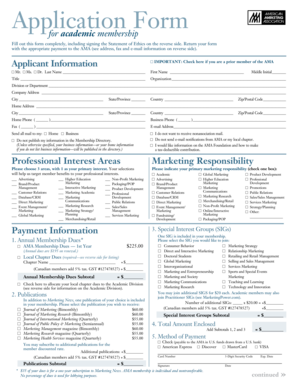 Application Form for Academic Membership
