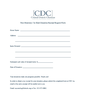 Cancer donation form - In Kind Donation Receipt Request - Central Detroit Christian - centraldetroitchristian