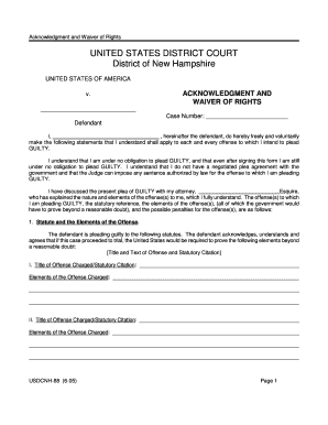 Acknowledgment and Waiver of Rights