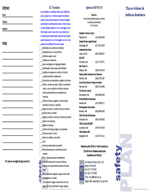 Checklist: Agências SAFEPLAN Para as vítimas de
