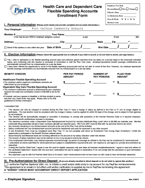 Flexible Spending Account Enrollment Form