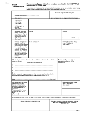 UK Stock Transfer Form