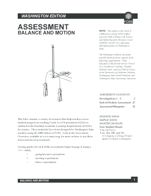 Washington Edition Balance and Motion Assessment