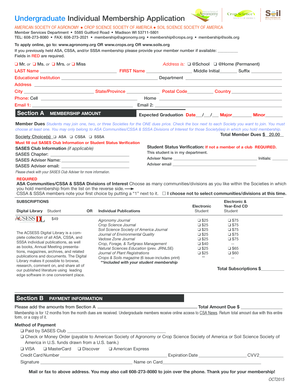 Undergraduate Individual Membership Application
