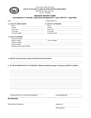 Chemical spill incident report template - idc iloilo