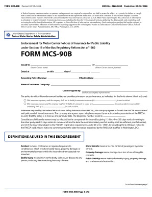 MCS-90B Endorsement for Motor Carrier Insurance