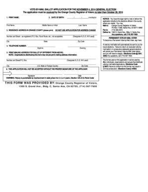 Vote-by-Mail Ballot Application