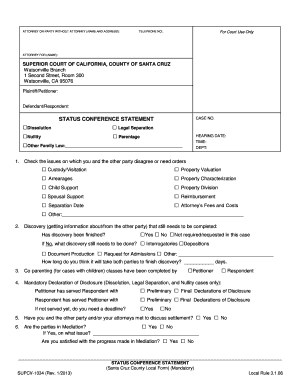 California Status Conference Statement Form