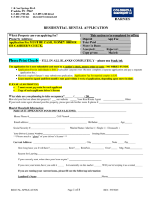 Residential Rental Application