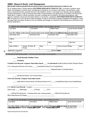 Background Investigation Release Form