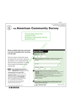 American Community Survey Questionnaire