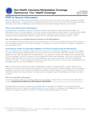 Health Insurance Marketplace Coverage Options Notice
