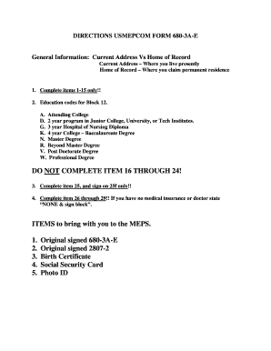 USMEPCOM Form 680-3A-E