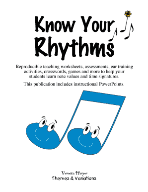 Know Your Rhythms Music Education Worksheets