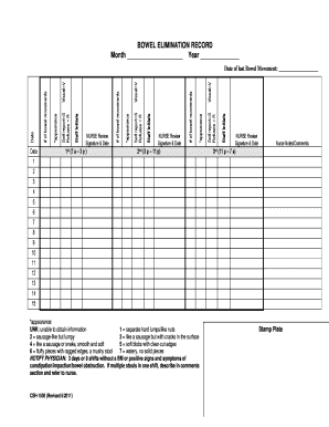 Bowel Elimination Record