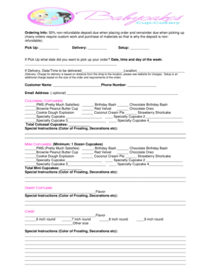 Cupcake Order Form