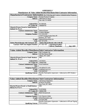 Hewlett Packard Value Added Reseller Information Form
