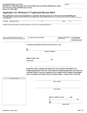 New York Trademark Renewal Application
