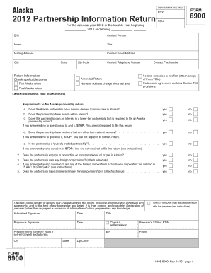 Alaska Partnership Information Return 6900