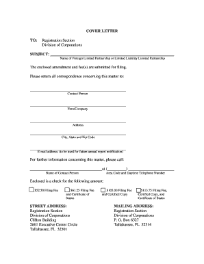 Amendment to Certificate of Authority for Foreign Limited Partnership