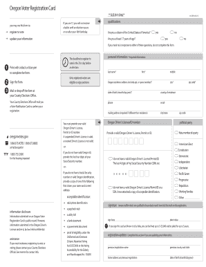 Oregon Voter Registration Card