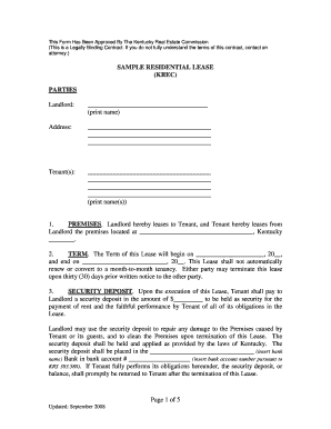 Kentucky Residential Lease Agreement