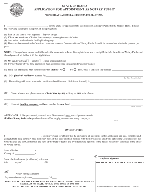 Idaho Notary Public Application