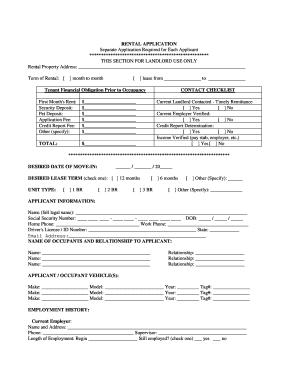 Rental Application Form