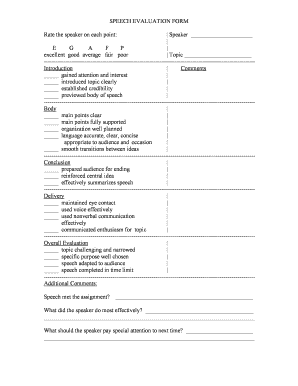 Speech Evaluation Form