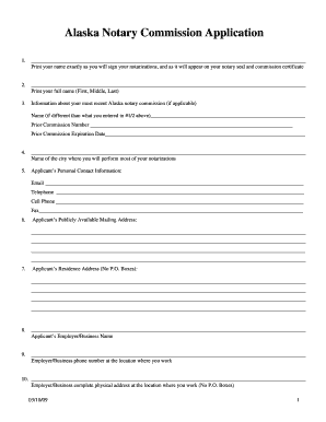 Alaska Notary Commission Application