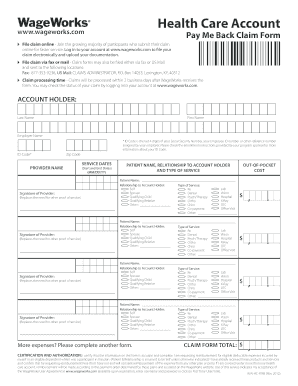 WageWorks Health Care Account Claim Form