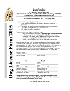 Groton Dog Registration Form