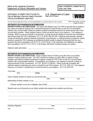 Family Member’s Serious Health Condition Certification