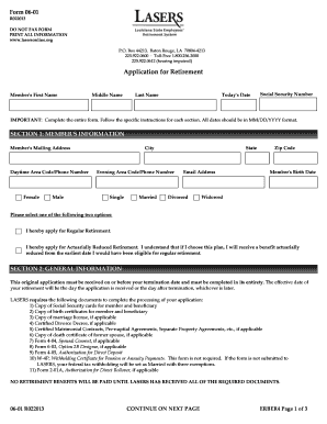 Louisiana State Employees Retirement Application