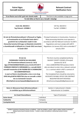 Relevant Contract Notification Form