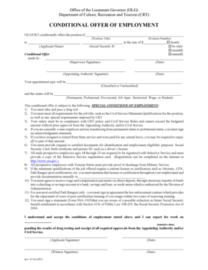 Conditional Offer of Employment