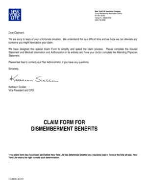 Accidental Dismemberment Claim Form