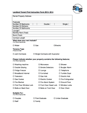 Landlord Tenant Find Instruction Form