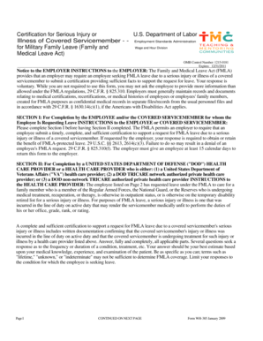 Certification for Serious Injury or Illness of Covered Servicemember