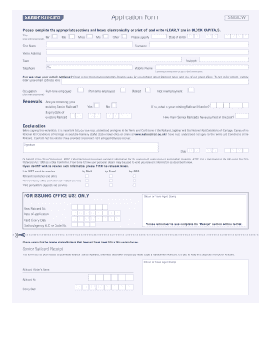 Senior Railcard Application Form