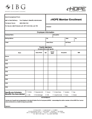 Employee Health Option Plan Enrollment Form